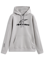 Alpinestars Prelude Oversized Hoodie, Kapuzenpullover in Sand, Vorderseite mit Puff-Print-Logo, Kängurutasche und Logo-Print am Ärmel, weiches Fleece-Material, lässige Motorsport-Sportswear