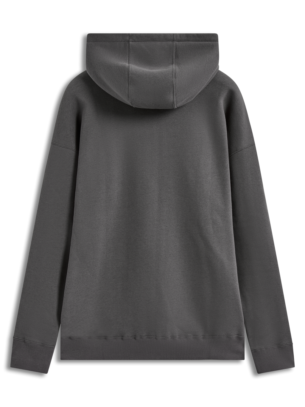 Alpinestars Entity Oversized Hoodie, Sportswear-Fleece in Anthrazitgrau, Rückansicht mit Kapuze und Rippbündchen.