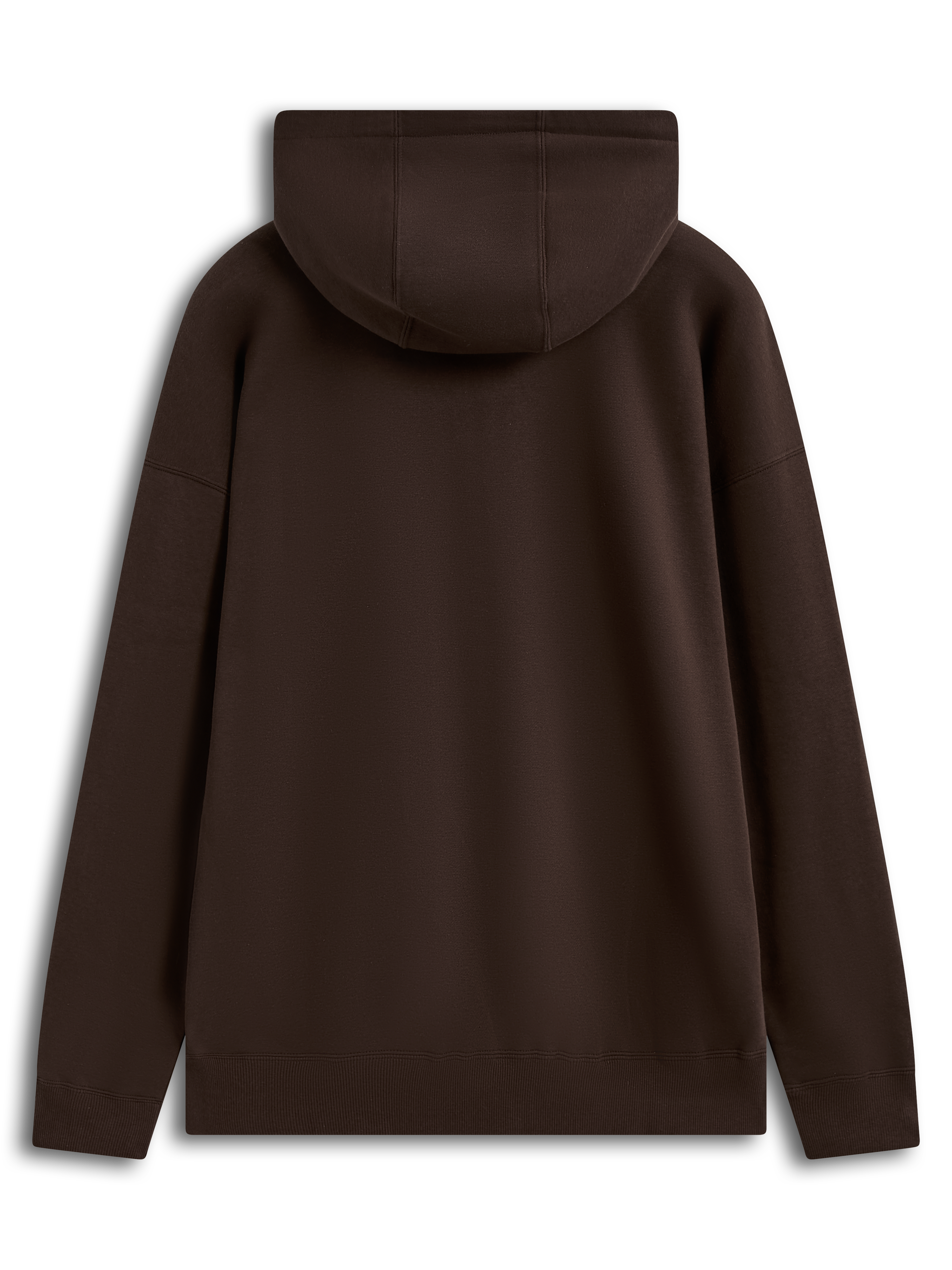 Alpinestars Entity Oversized Hoodie, braune Fleece-Kapuzenjacke, Rückansicht mit überschnittenen Schultern.