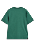 Alpinestars Infinity Oversized CSF T-Shirt in Grün, Rückansicht, Kurzarm-T-Shirt mit orangefarbener Grafik am Ärmel.