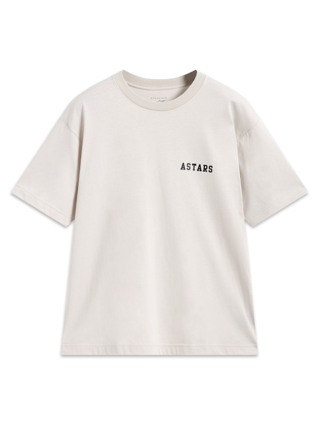 Alpinestars Latitude Oversized CSF Tee, short sleeve sportswear shirt in Sand beige with a black Astars chest logo.