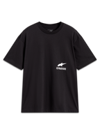 Alpinestars Institute Oversized CSF T-Shirt, Kurzarm-Sportswear, Schwarz, mit weißer Logo-Grafik und Alpinestars-Slogan.