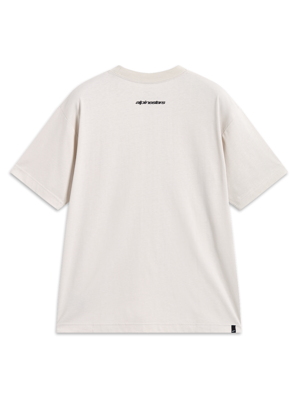 Alpinestars Prelude Oversized CSF Tee, short sleeve sand sportswear t-shirt, back view with black logo graphic on the neck.