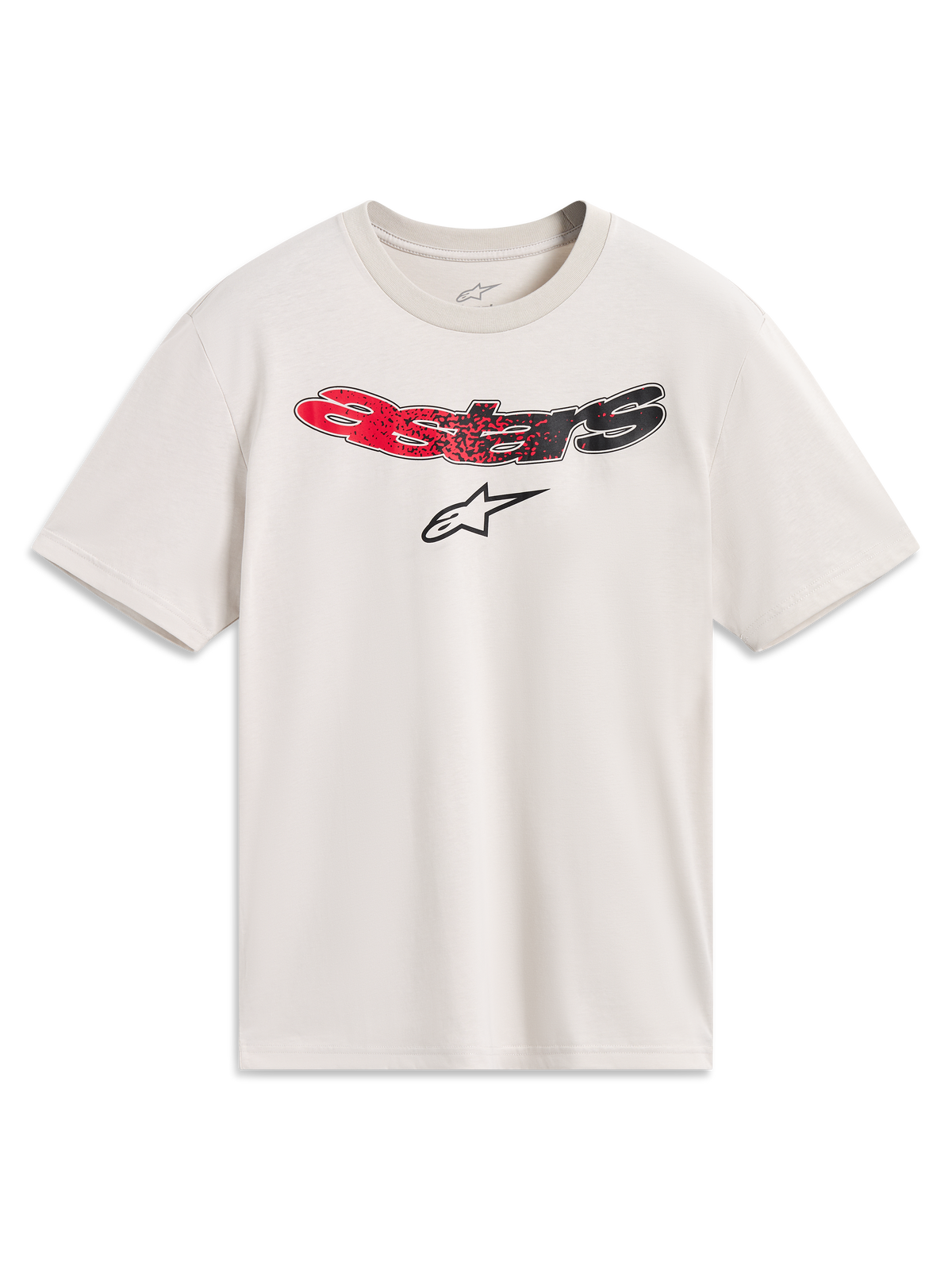 Alpinestars Elliptogrit CSF Tee, Short Sleeve Sportswear, Sand with Red and Black gradient Astars logo.