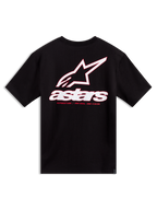Alpinestars Lineout CSF Kurzarm-T-Shirt, Motorsport-Sportswear, Schwarz, große Astars-Logografik in Weiß und Rot am Rücken
