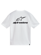 Alpinestars Combo Back CSF T-Shirt, Kurzarm, Weiß, mit großem Astars-Logo auf dem Rücken, Motorsport-Streetwear