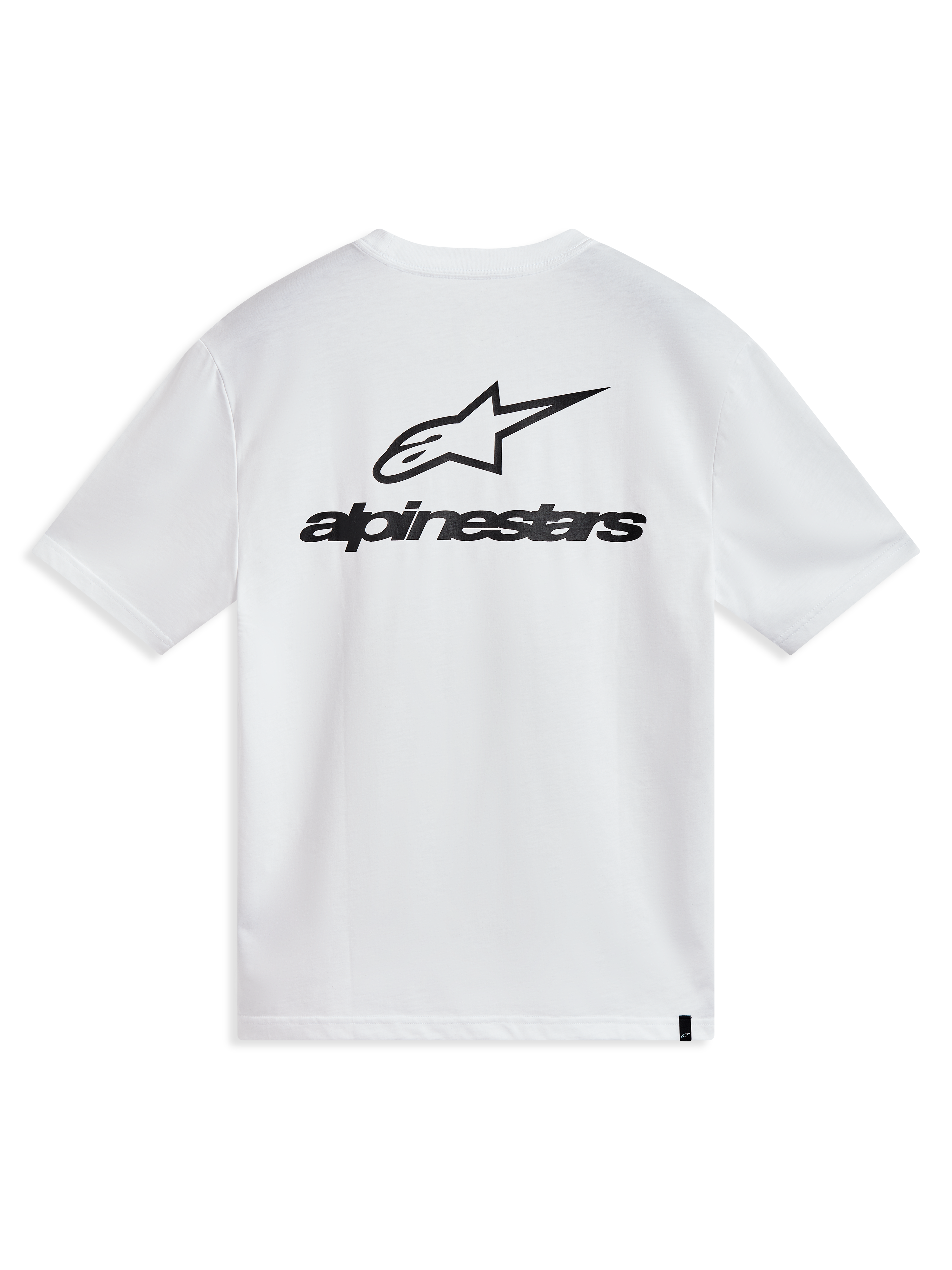 Alpinestars Combo Back CSF T-Shirt, Kurzarm, Weiß, mit großem Astars-Logo auf dem Rücken, Motorsport-Streetwear