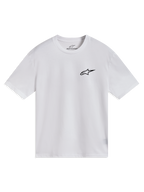Alpinestars Combo Back CSF Kurzarm-T-Shirt, Weiß, mit schwarzer Astars-Logo-Grafik auf der Brust, Sportswear.
