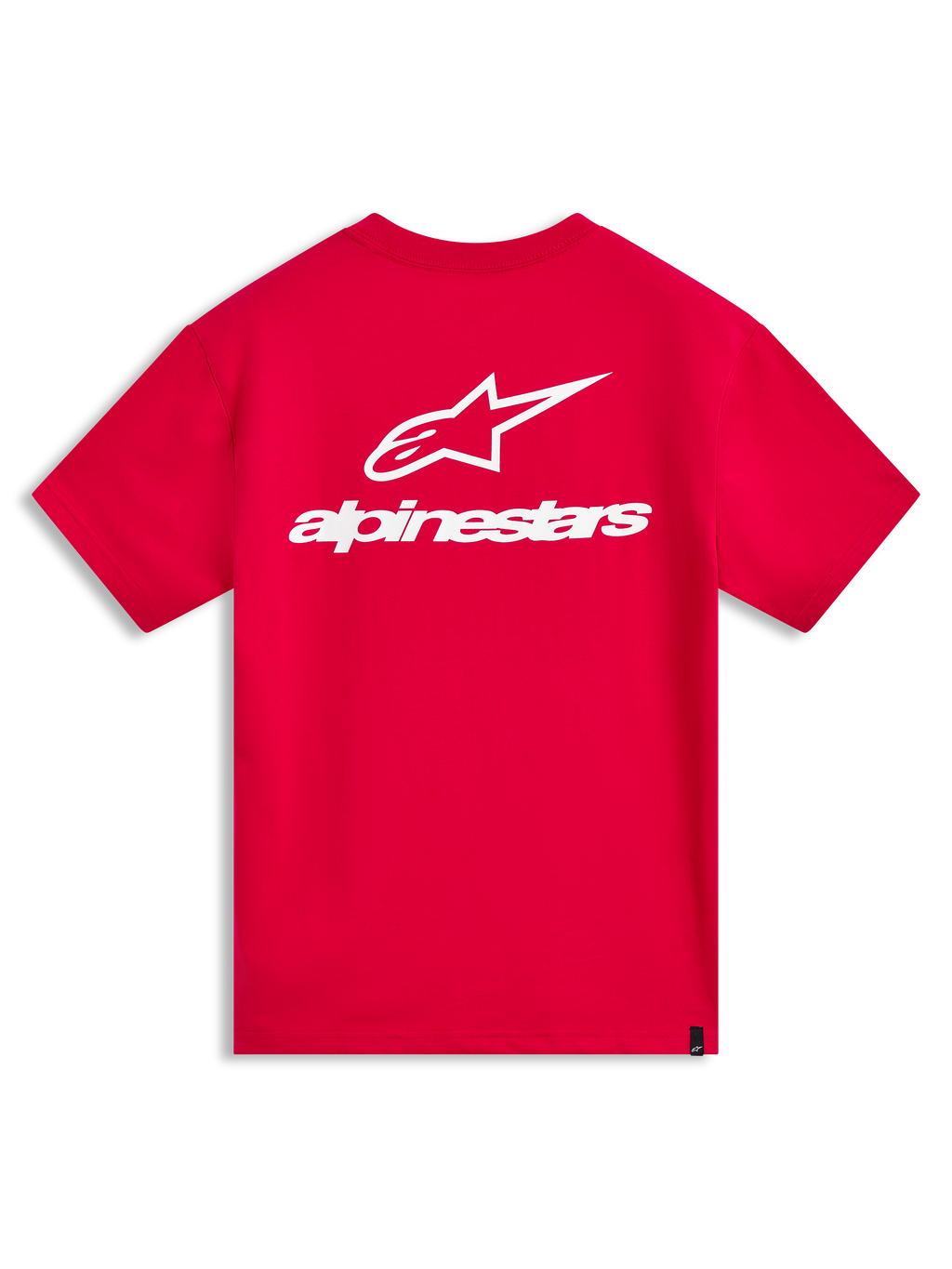 Alpinestars Combo Back CSF T-Shirt, Kurzarm in Rot mit weißer Astars-Logografik auf dem Rücken, Motorsport-Sportswear.