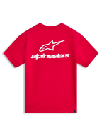 Alpinestars Combo Back CSF T-Shirt, Kurzarm in Rot mit weißer Astars-Logografik auf dem Rücken, Motorsport-Sportswear.