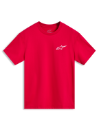 Alpinestars Combo Back CSF T-Shirt, rotes Kurzarm-Motorsport-T-Shirt mit weißem Astars-Logo auf der Brust.