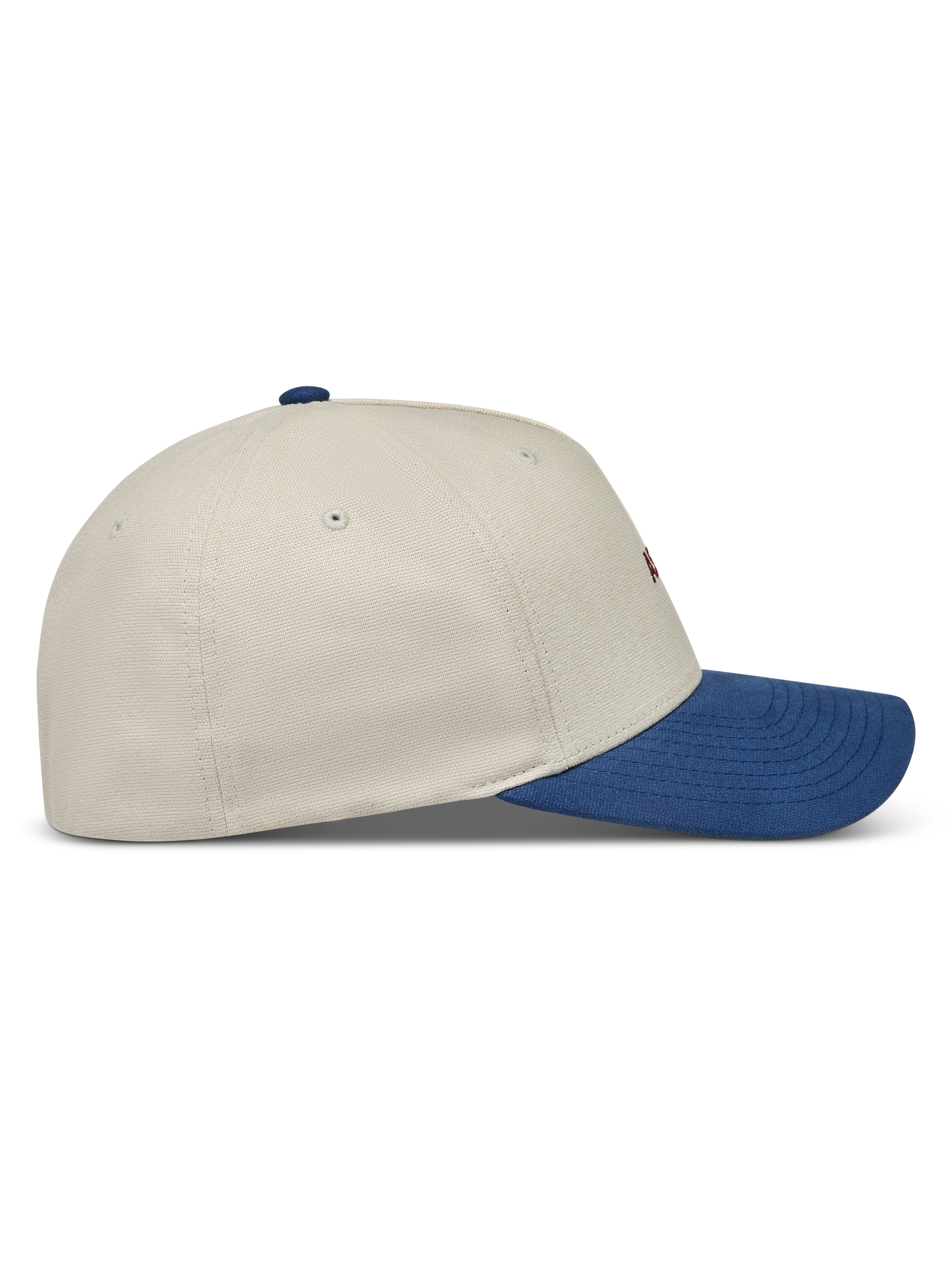 Alpinestars County Canvas Kappe, Sportswear-Baseballkappe in Sand und Blau mit gebogenem Schirm und strukturierter Krone.