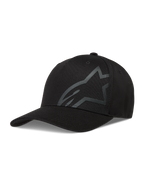Alpinestars Maze Kappe, Sportswear-Baseballkappe, Schwarz, Twill mit strukturiertem Astars-Logo, Schirm und Flex-Rückseite
