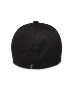 Alpinestars Maze Kappe, schwarze Flex-Back-Cap aus Twill für Sportswear, mit strukturierter Krone und Logo-Detail hinten.