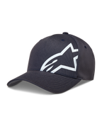 Alpinestars Maze Hat, dark grey sportswear cap with a curved bill and large white textured Astars corp shift logo.