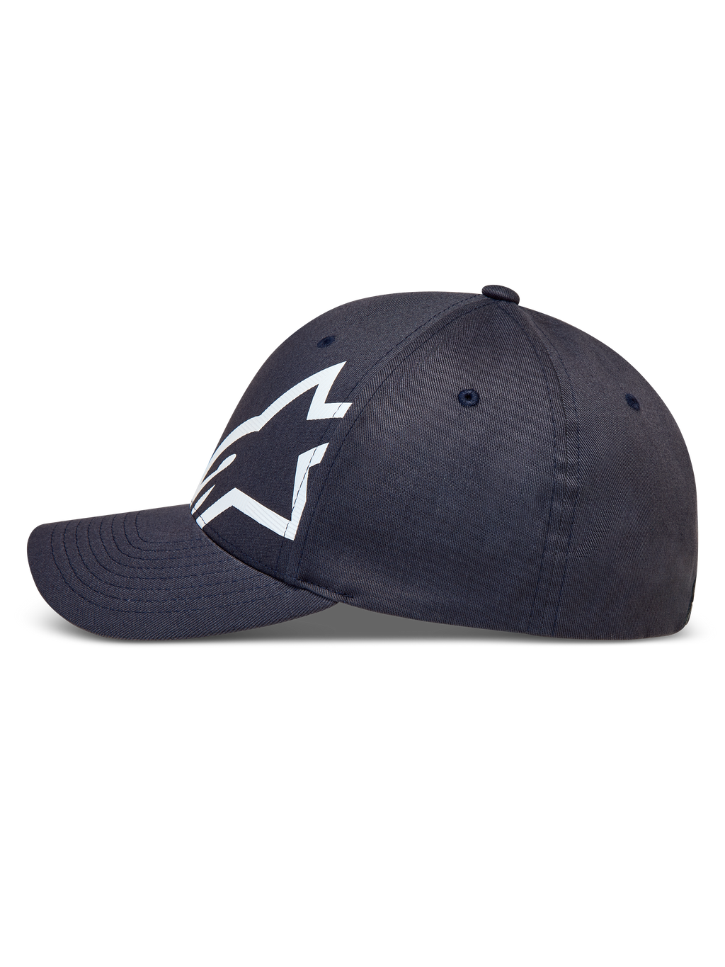 Alpinestars Maze Hat, dark grey sportswear cap featuring a curved bill and white textured Astars logo on twill fabric.