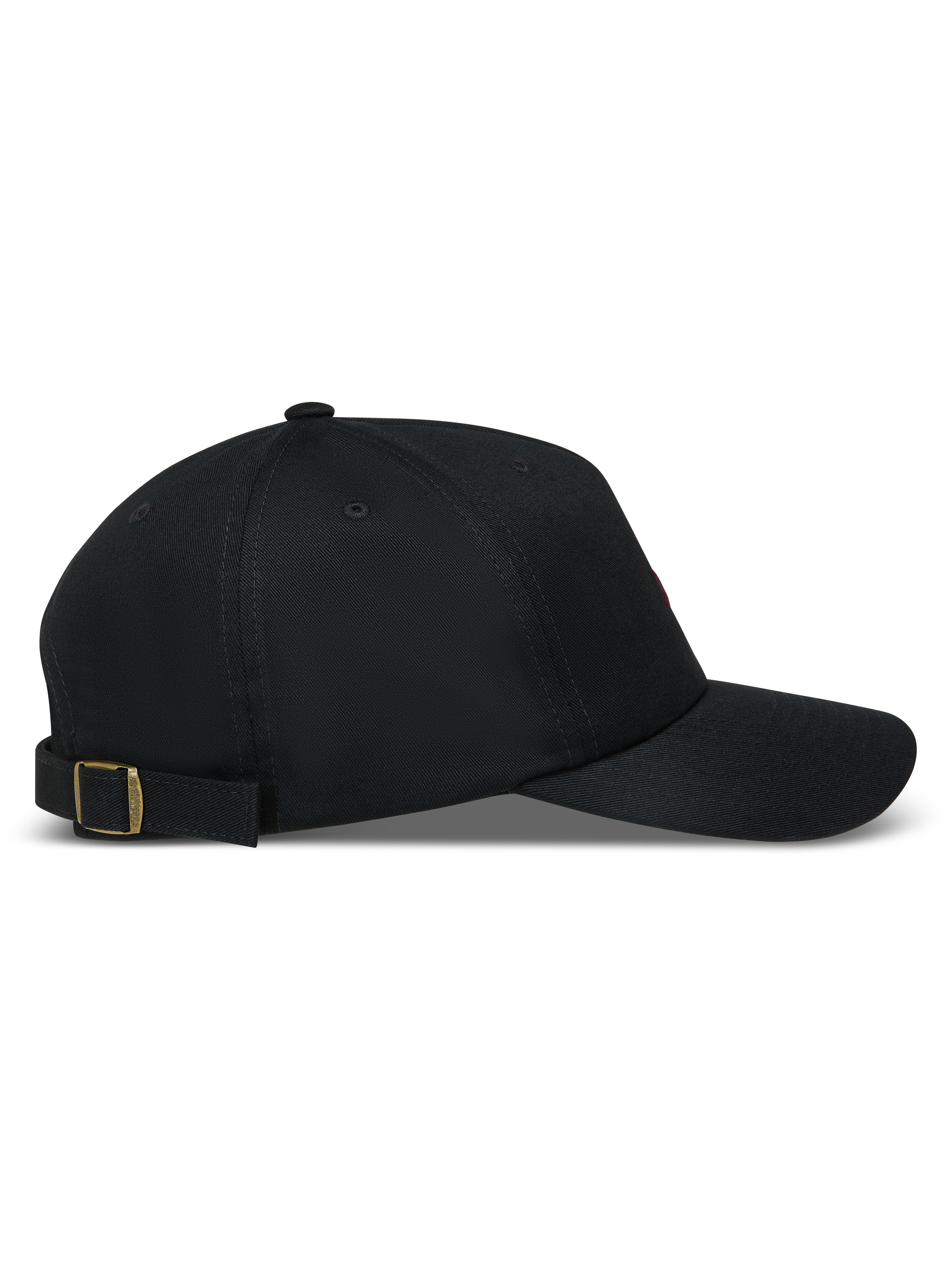 Alpinestars Explorer Strapback Kappe, schwarze Twill-Kappe mit strukturierter Krone, gebogenem Schirm und Metallschnalle.