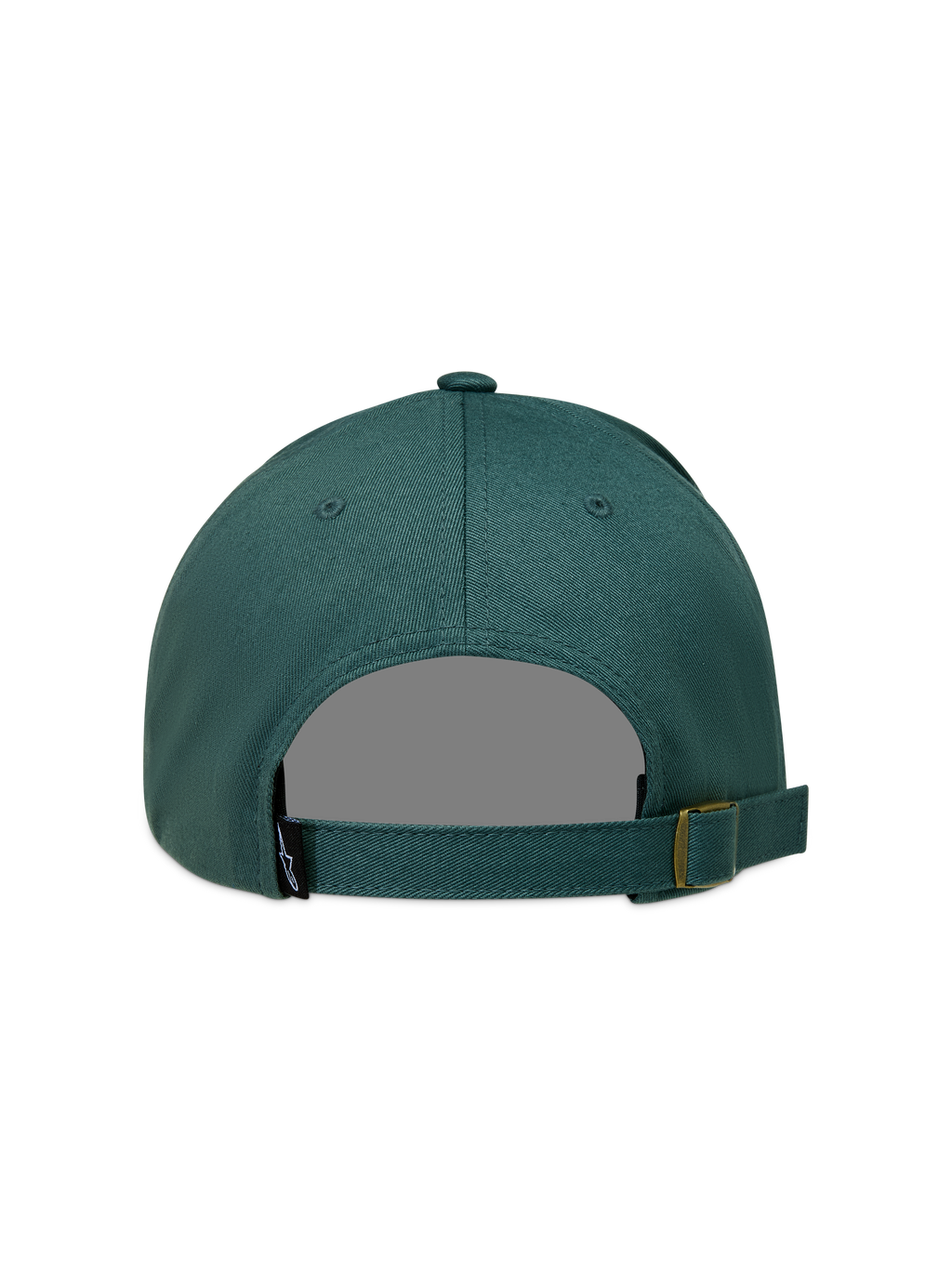 Alpinestars Explorer Strapback Kappe, grüne Sportswear-Cap aus Twill mit verstellbarem Riemen und Logo-Etikett hinten.