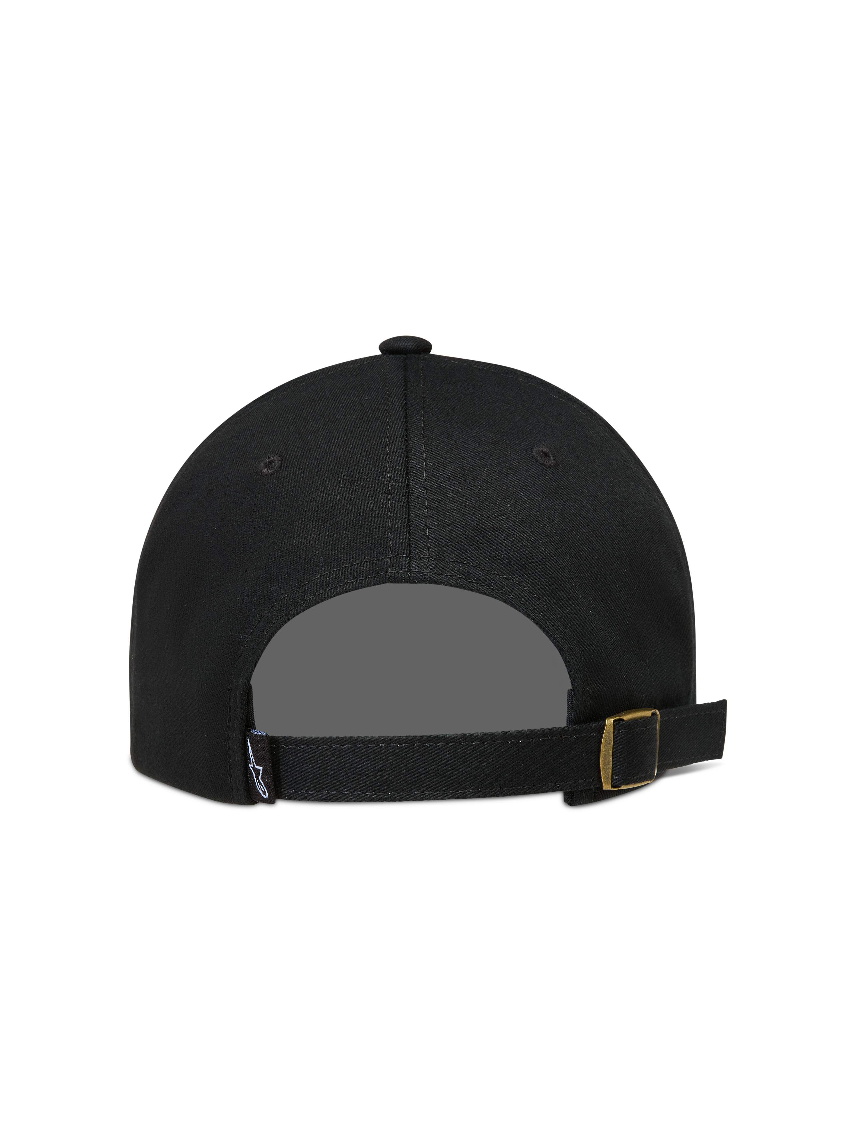 Alpinestars Dylan Dad Kappe, schwarze Sportswear-Kappe aus Twill mit verstellbarem Riemenverschluss und Metallschnalle.