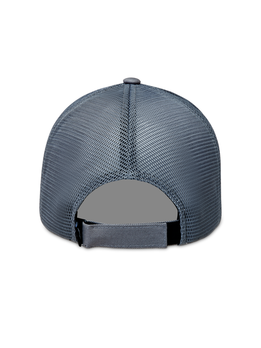 Alpinestars Augment Trucker-Mütze, graue Sportswear-Kappe, Rückansicht mit Poly-Diamant-Mesh und Snapback-Verschluss.