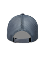 Alpinestars Augment Trucker-Mütze, graue Sportswear-Kappe, Rückansicht mit Poly-Diamant-Mesh und Snapback-Verschluss.