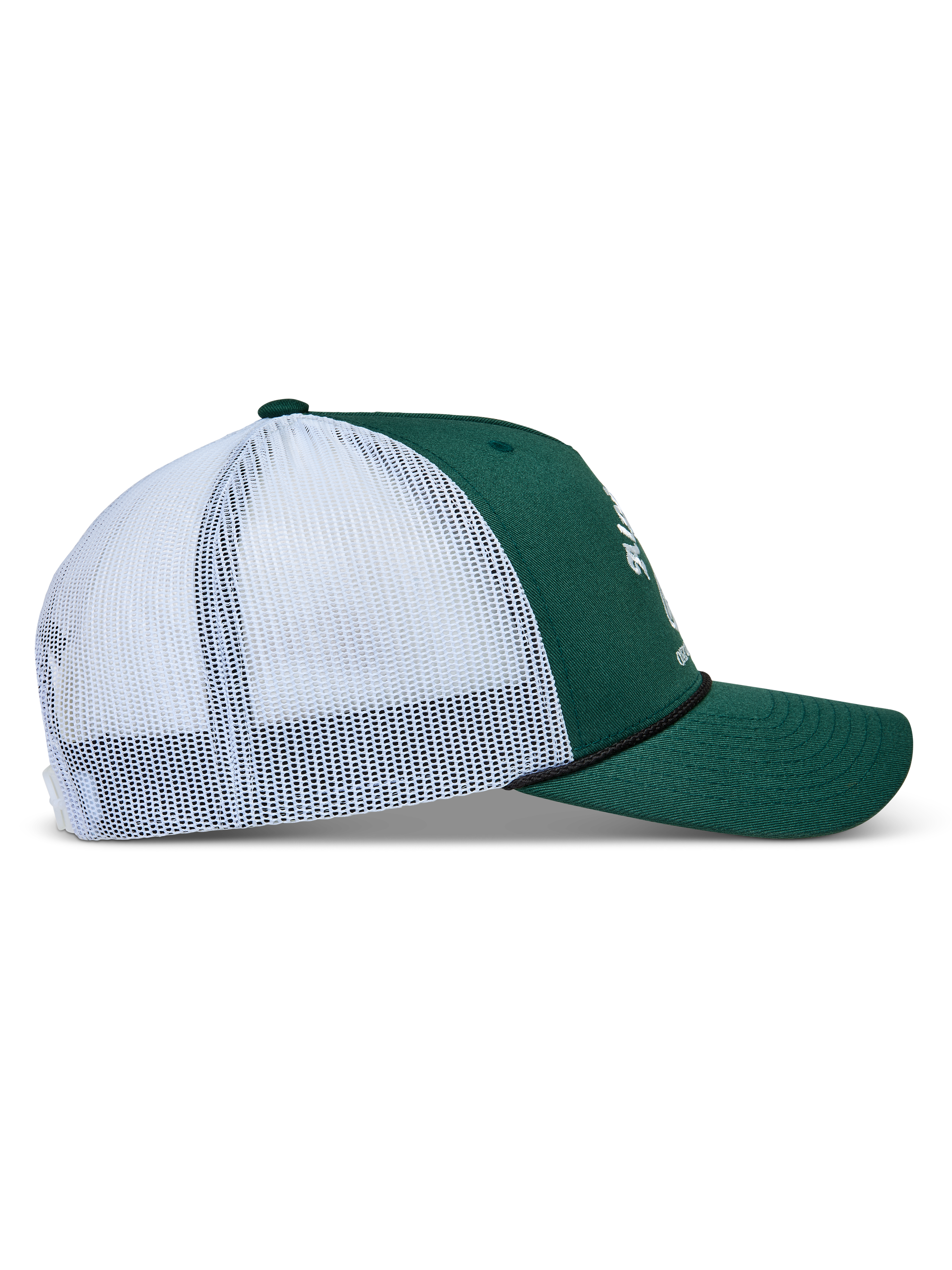 Alpinestars Baron Trucker-Mütze, Sportswear-Kappe in Grün und Weiß, gebogener Schirm, strukturierte Krone und Mesh-Rücken.