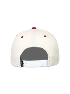 Alpinestars Stadium Snapback Kappe, Rückansicht in Off-White und Rot, Sportswear-Kappe mit verstellbarem Verschluss.