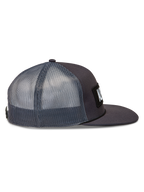 Alpinestars Ten Trucker-Mütze, dunkelgraue Sportswear-Kappe mit atmungsaktivem Mesh-Rücken, flachem Schirm und strukturierter Krone aus Twill.