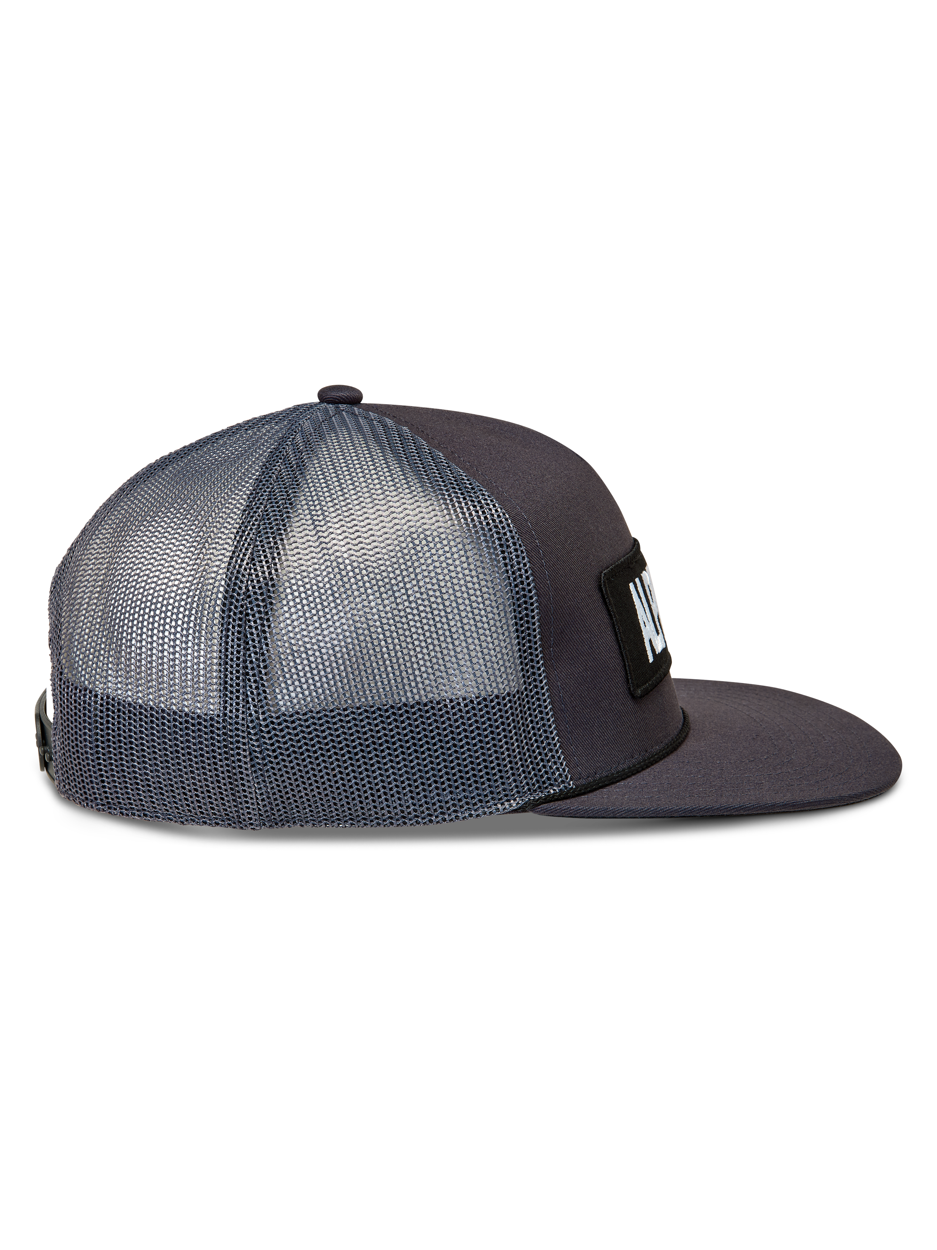 Alpinestars Ten Trucker-Mütze, dunkelgraue Sportswear-Kappe mit atmungsaktivem Mesh-Rücken, flachem Schirm und strukturierter Krone aus Twill.