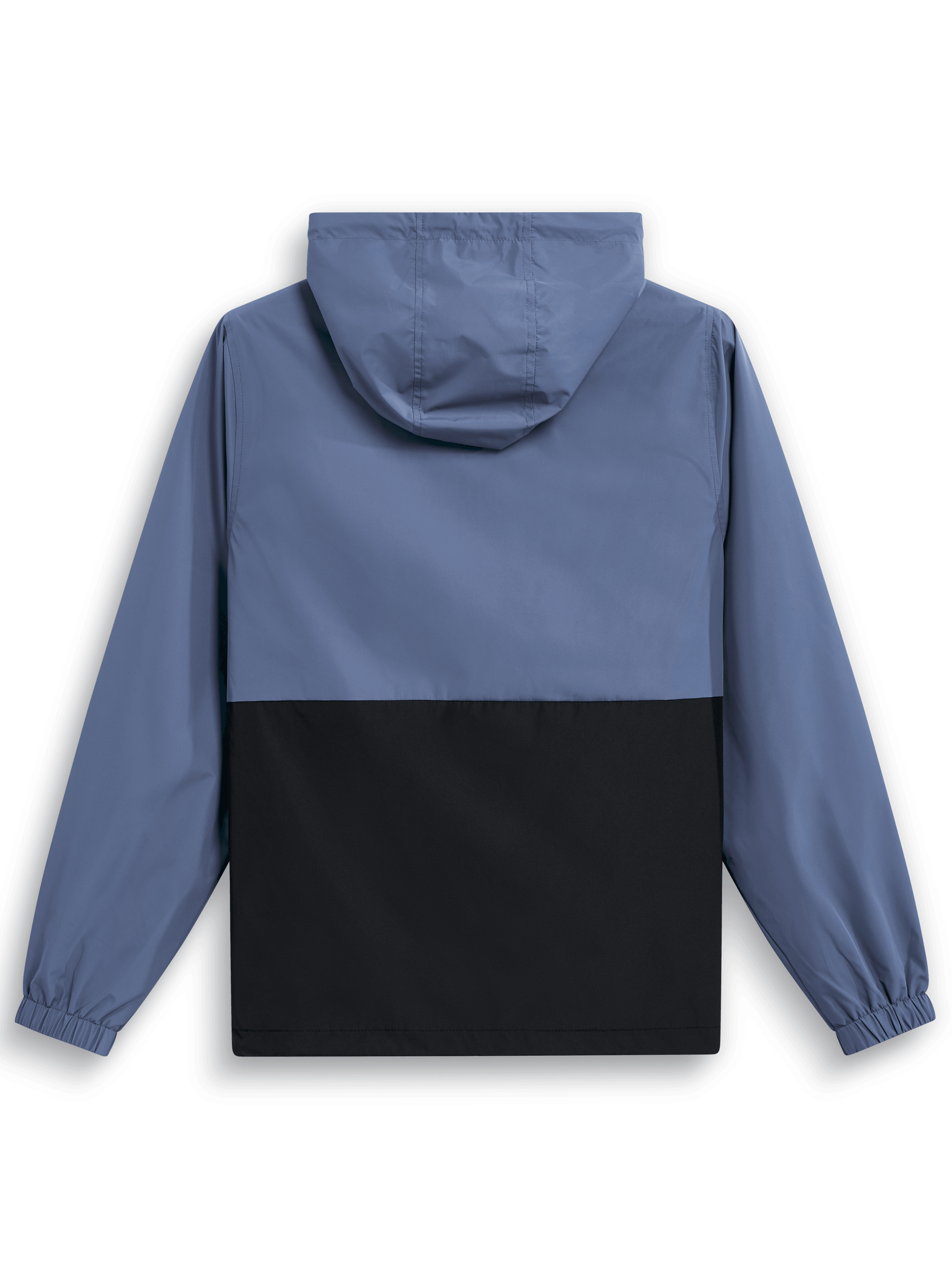 Alpinestars Speeder Windbreaker Jacket, back view, Slate Blue and Black, color-blocked design with hood, elastic cuffs, lightweight casual sportswear