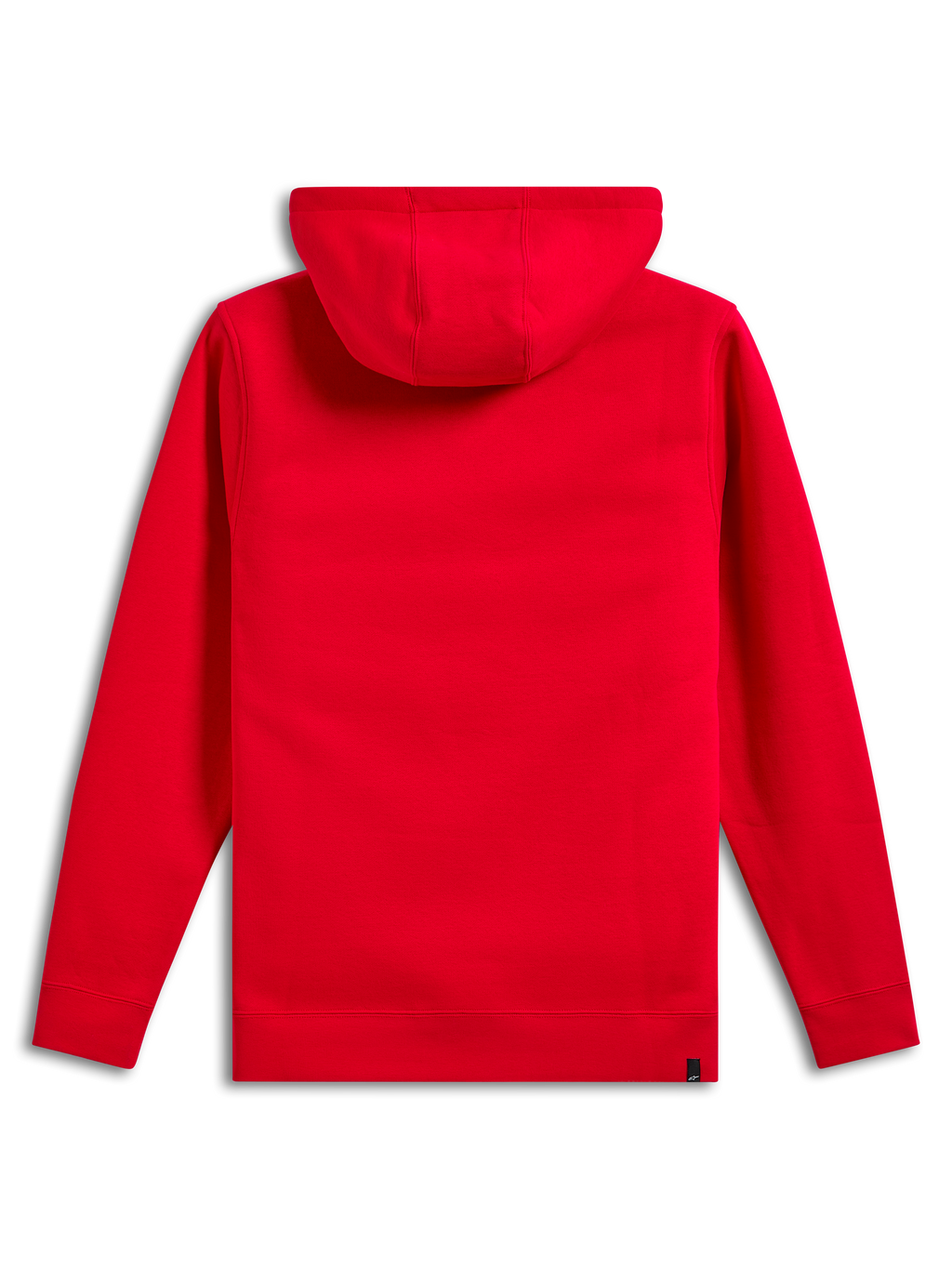 Alpinestars Ride V3 Hoodie, Rückansicht, einfarbig Rot, lässige Sportbekleidung, Fleece-Pullover mit jerseygefütterter Kapuze, Rippbündchen und Saum