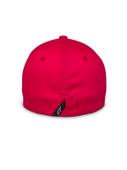 Alpinestars Arcstars Mütze, Rot, Rückansicht mit Flex-Back-Verschluss, kleines schwarzes Etikett mit weißem Astars-Logo auf der Mittelnaht, strukturierter Stretch-Twill-Stoff, lässige Motorsport-Kopfbedeckung
