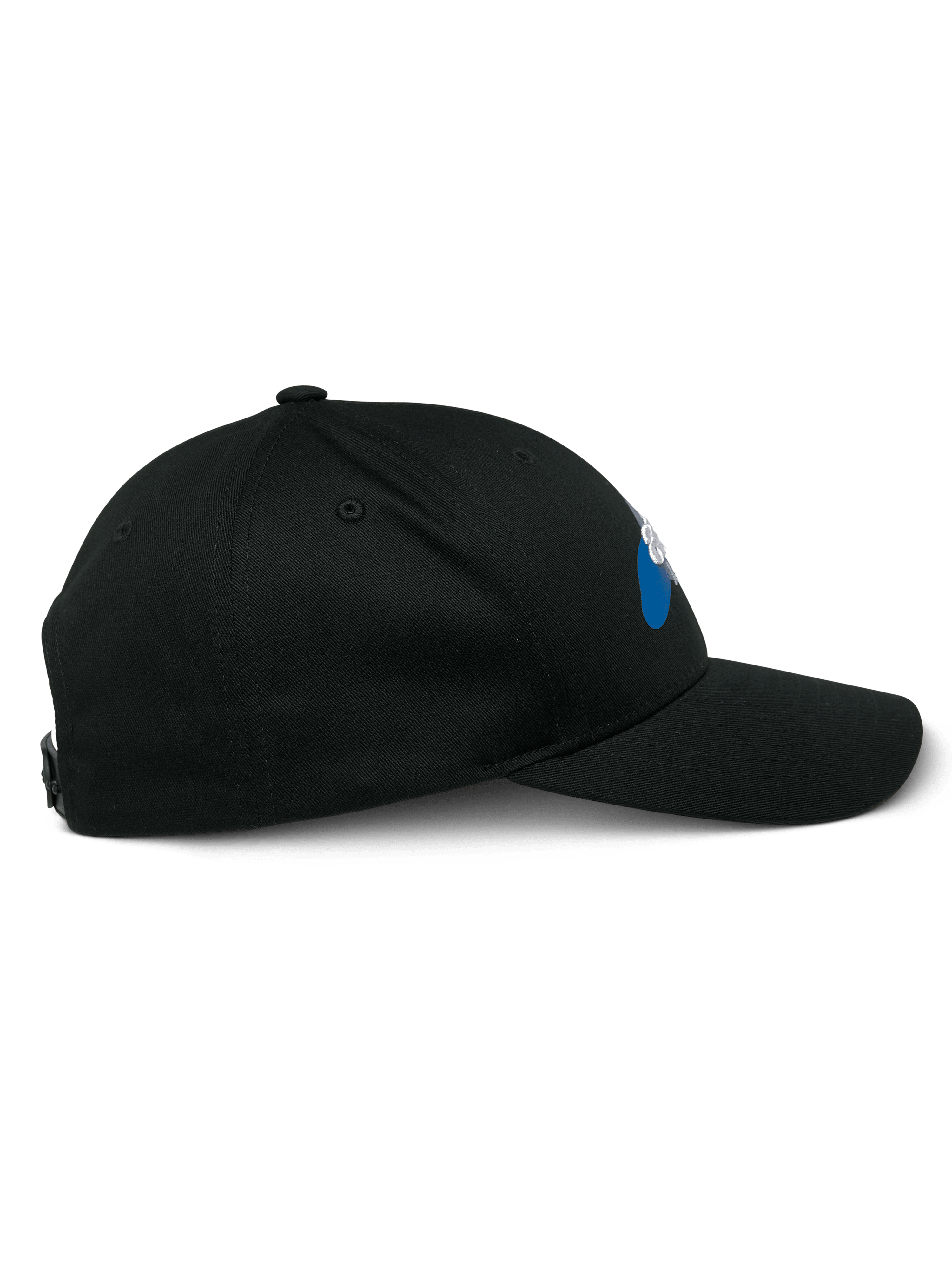 Alpinestars Profile Hat, side view, Black, curved bill with structured crown, snapback closure, casual motorsport-inspired headwear