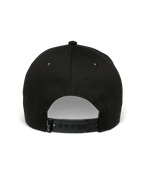 Alpinestars Canyon Mütze, schwarze Snapback-Kappe, Rückansicht mit verstellbarem Druckknopfverschluss und kleinem gewebten Astars-Logo-Etikett, 100 % Baumwolltwill, lässige vom Motorsport inspirierte Kopfbedeckung
