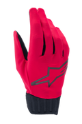 Alpinestars A-Dura Rain Gloves, wasserdichte MTB-Handschuhe, Rot Fluo und Schwarz, mit schwarzem Stern-Logo auf dem Handrücken, gerippter schwarzer Neoprenmanschette, schlankes Low-Profile-Design für Fahrten bei jedem Wetter