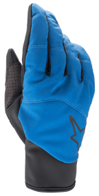 Alpinestars Denali 2 Handschuhe, MTB-Handschuhe, Mittelblau und Schwarz, mit wetterbeständiger Softshell-Oberhand, schwarzem Stern-Logo, perforierter Daumenverstärkung und schmalem Slip-on-Bund für Fahrten bei kaltem Wetter