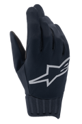 Alpinestars Stella A-Dura Rain Handschuhe, wasserdichte Damen-MTB-Handschuhe, Schwarz mit silbernem, reflektierendem Logo, geripptes Neopren-Bündchen, windblockierendes Material, Performance-Radsportausrüstung