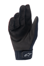 Alpinestars Stella A-Dura Thermal Handschuhe, Damen-MTB-Handschuhe, Dunkelburgunderrot und Schwarz, Handflächenansicht aus synthetischem Wildleder, Neoprenbündchen mit Klettverschluss und weißem Alpinestars-Logo, ideal für Radsport bei kaltem Wetter