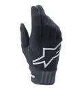 Alpinestars A-Dura Gel Handschuhe, MTB-Handschuhe, Schwarz, großes weißes Stern-Logo auf dem Handrücken, strukturiertes Obermaterial aus Polyester und Spandex, gerippter Neoprenbund
