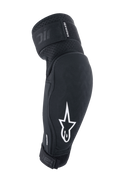 Alpinestars A-Impact Plasma Elite Ellenbogenschützer, Schwarz und Weiß, MTB-Schutzausrüstung mit weißem Stern-Logo, atmungsaktives strukturiertes Gewebe, verstellbare Gurte mit Klettverschluss, vorgeformtes ergonomisches Design
