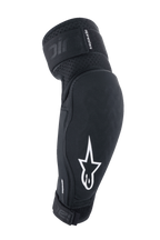 Alpinestars A-Impact Plasma Elite Ellenbogenschützer, Schwarz und Weiß, MTB-Schutzausrüstung mit weißem Stern-Logo, atmungsaktives strukturiertes Gewebe, verstellbare Gurte mit Klettverschluss, vorgeformtes ergonomisches Design