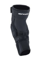 Alpinestars A-Impact Plasma Elite Knieschützer, Radsport-Knieschützer, Schwarz und Weiß, mit dualem Riemenverschlusssystem, weißem Alpinestars-Logo, Mesh-Einsätzen und ergonomisch vorgeformtem Design für MTB-Aufprallschutz