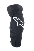 Alpinestars A-Impact Plasma Elite Knieschützer, MTB-Knieschützer, Schwarz mit weißem Astar-Logo, ergonomisches vorgeformtes Design mit Mesh-Belüftung, verstellbarer Doppelriemenverschluss