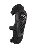 Alpinestars Bionic Plus Knie-/Schienbeinschützer, Schwarz, Offroad- und MTB-Schutz, perforierte Wabenstruktur-Schale mit weißem Alpinestars-Logo, zwei verstellbare Riemen, 3D-Mesh-Belüftung, ergonomisch geschwungenes Design