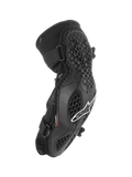 Alpinestars Bionic Pro Ellbogenschützer, MTB-Ellbogenschutz, Schwarz mit weißem Logo, Waben-Gitterstruktur, atmungsaktives Mesh-Chassis, doppelt verstellbare Gurte, ergonomisches Design für Offroad und Mountainbiking