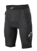 Alpinestars Paragon Lite Protection Shorts, MTB-Schutzshorts, Schwarz, leichte, atmungsaktive Mesh-Konstruktion mit perforiertem Gewebe, Polsterung an Hüfte und Beinseiten, weißes Stern-Logo am Bund und am Bein, Kompressionspassform für den Offroad-Radsport