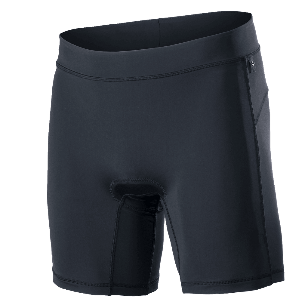 Alpinestars Drop Inner Shorts, Schwarze Mountainbike-Innenhose, integrierte Chamois-Polsterung, breiter elastischer Bund, ergonomische Kompressionspassform, atmungsaktives schnelltrocknendes Stretch-Material, für Trail- und Enduro-Fahrten