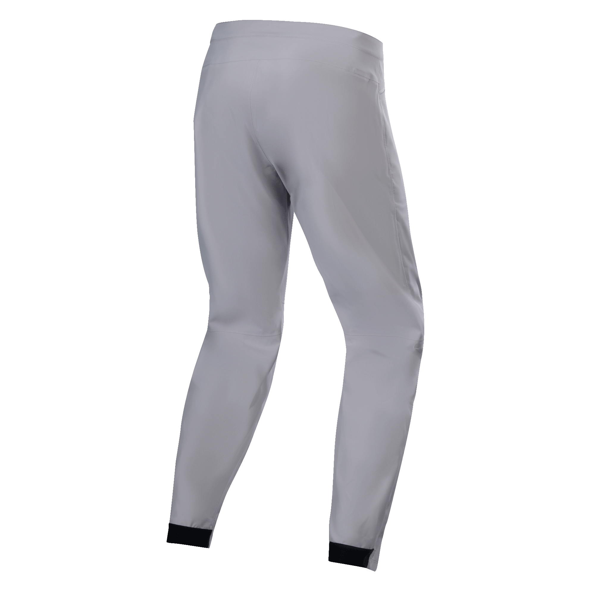 Alpinestars A-Dura Wasserdichte Hose, MTB-Hose, Titanium-Grau, Rückansicht, mit schmal zulaufenden Beinen und schwarzen elastischen Bündchen, minimalistisches technisches Design für das Mountainbiken