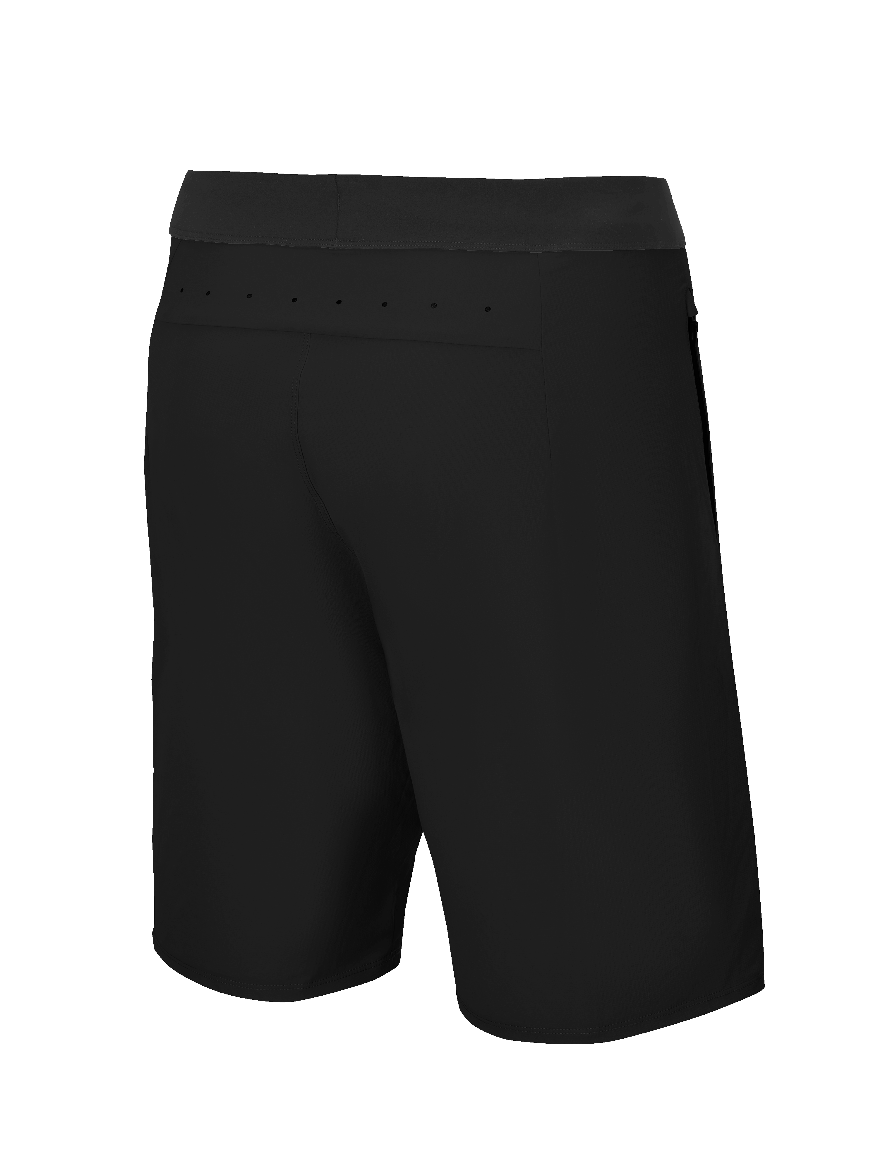 Alpinestars A-Aria Lite Shorts, Mountainbike-Shorts, Schwarz, Rückansicht mit Laserperforationen am Rückenkoller zur Belüftung, leichtes Performance-Material für Trailfahrten