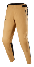 Alpinestars Tahoe 8.1 Waterproof Pants, Khaki and Black, waterproof MTB pants with pre-curved legs, zippered front pockets, and adjustable waistband, featuring black side panels and a seamless crotch for all-weather trail riding performance